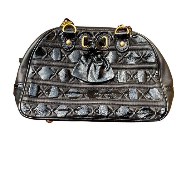 ISABELLA FIORE ‘A PINCH SASY’ LIMITED ED. BLACK LEATHER SATCHEL  MSRP $425 - Picture 1 of 14